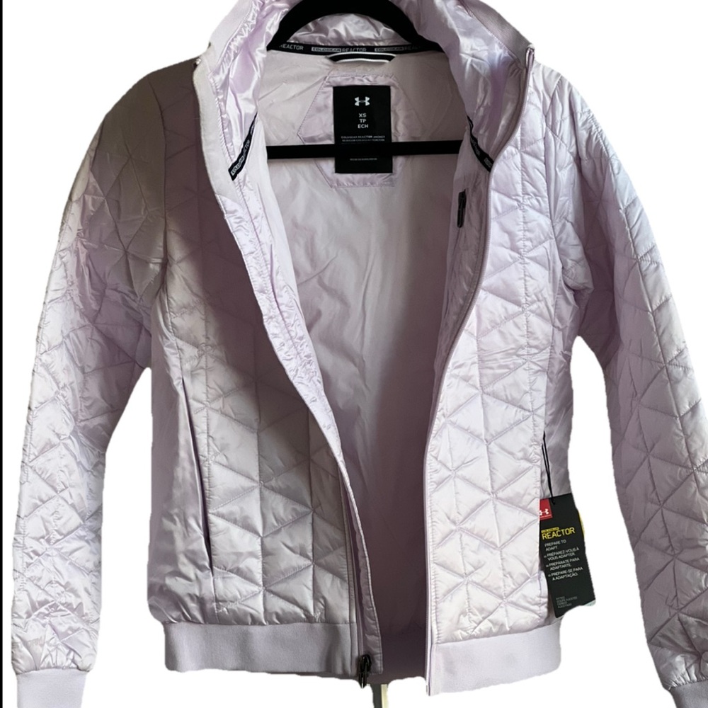 Under Armour Women's Cold Gear Reactor Light Purple Quilted Puffer Jacket NWT - Picture 4 of 16